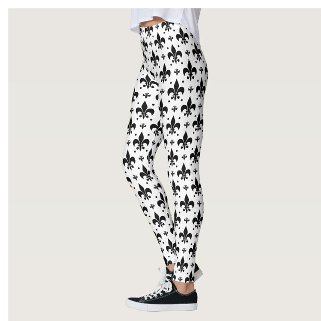 Fleur-de-lis-Muster mit weißem Hintergrund Leggings (Von Creator hochgeladen)