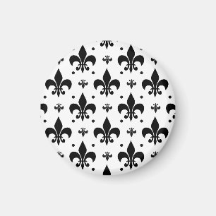 Fleur-de-lis-Muster mit weißem Hintergrund Magnet