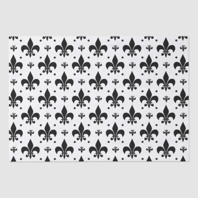 Fleur-de-lis-Muster mit weißem Hintergrund Seidenpapier (Vorderseite)