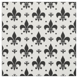 Fleur-de-lis-Muster mit weißem Hintergrund Stoff