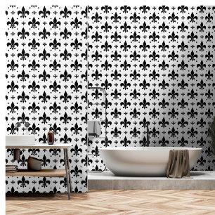 Fleur-de-lis-Muster mit weißem Hintergrund Tapete