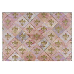 Fleur-de-lis-Muster Pastel Quartz Schneidebrett