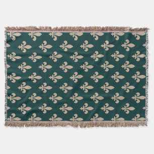 Fleur-de-Lis-Muster, royale französische Creme auf Decke