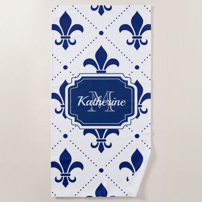 Fleur-de-lis-Muster Strandtuch (Vorderseite)