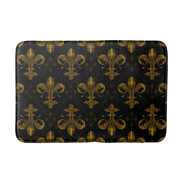 Fleur-de-lis-Muster Vintag Badematte (Vorderseite)