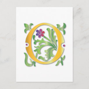 Fleur-de-lis O Monogramm Postkarte