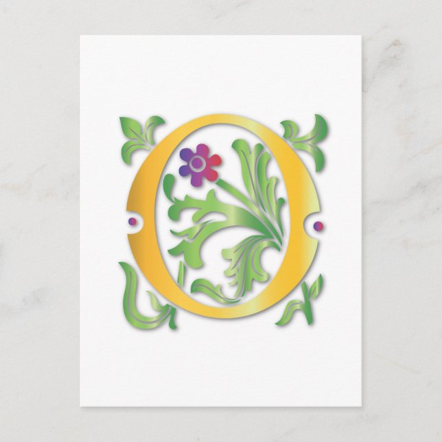 Fleur-de-lis O Monogramm Postkarte (Vorderseite)