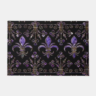 Fleur-de-lis-Ornament Amethyst lila Fußmatte
