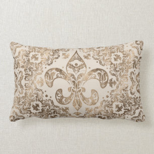 Fleur-de-lis-Ornament - Pastellgold Lendenkissen