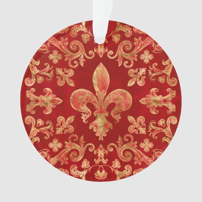 Fleur de lis ornement Luxe Rouge (devant)