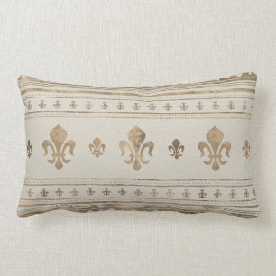 Fleur-de-lis Pastel Gold Lendenkissen