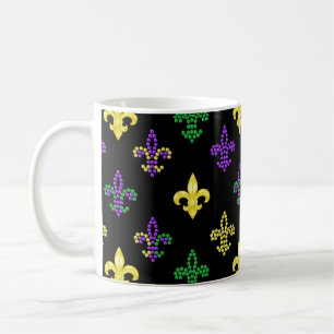 Fleur de Lis perles - Mug de café noir