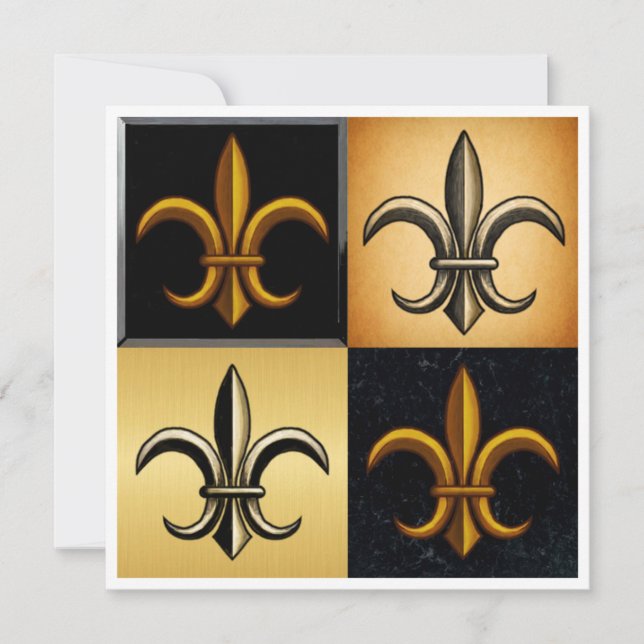 Fleur De Lis Platz Einladung (Vorderseite)