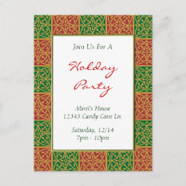 Fleur de Lis Rouge Vert personnalisé Invitation de