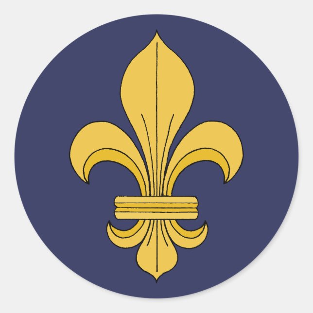 Fleur-de-lis Runder Aufkleber (Vorderseite)