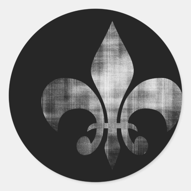 Fleur-de-lis Runder Aufkleber (Vorderseite)
