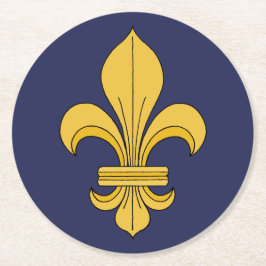 Fleur-de-lis Runder Pappuntersetzer