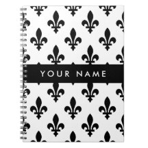 Fleur de Lis, Schwarz auf Weiß, Schwarz, Ihr Name