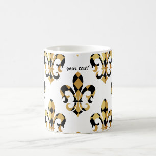Fleur de Lis/schwarz/gold/DIY-Schriftart Kaffeetasse