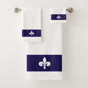 Fleur de Lis sur fond bleu marine et blanc