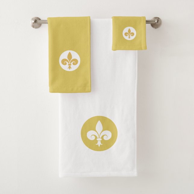 Fleur de Lis sur fond doré et blanc (En situation)
