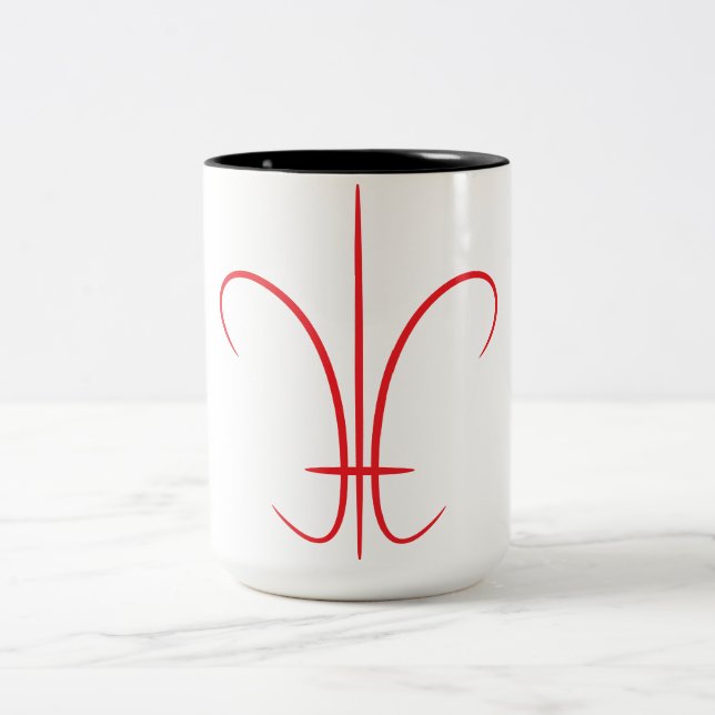 Fleur-de-Lis-Tasse Zweifarbige Tasse (Mittel)
