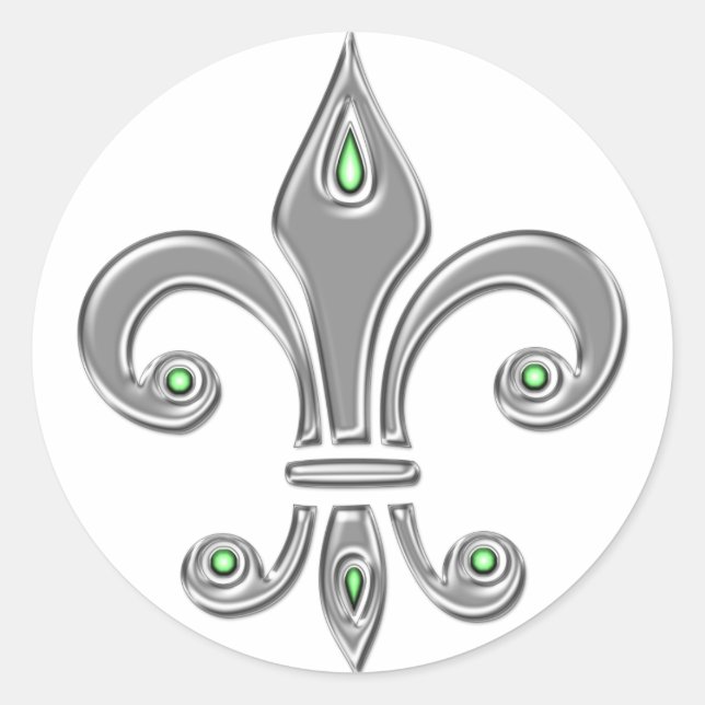 Fleur de Lis, Trinity Symbol, Lilie, Iris Runder Aufkleber (Vorderseite)