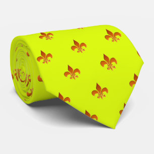 Fleur de lis/vert électrique cravate