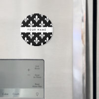 Fleur de Lis, Weiß auf Schwarz, Weiß, Ihr Name