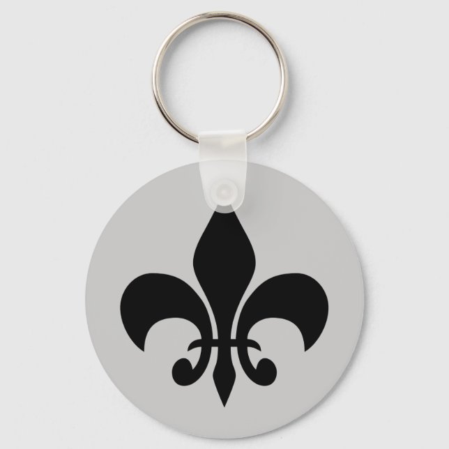 Fleur de Lise in der grauen Schlüsselkette Schlüsselanhänger (Vorderseite)