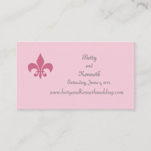 Fleur de Lise Wedding Website Card in Hübschen Pin Begleitkarte