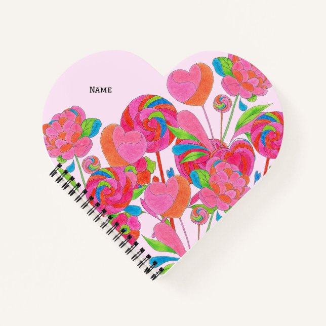 Fleur de Lollipop Coeur carnet (Devant)