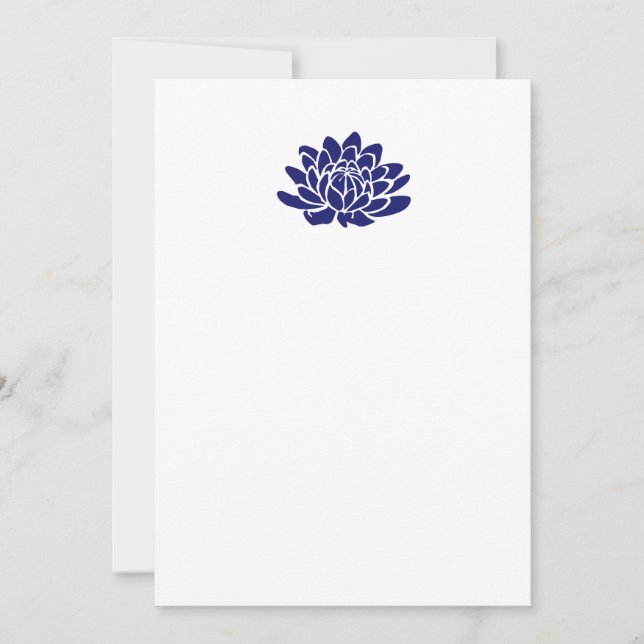Fleur de lotus bleue saphir Invitation vierge (Devant)