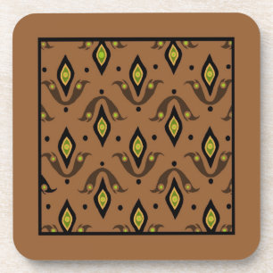 Fleur-de-lys Cork Untersetzer, braun, schwarz, grü Untersetzer