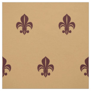 Fleur de lys franz. Lilienrot auf gelb Stoff