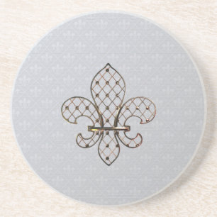 Fleur de Lys Pattern Sandstone Untersetzer