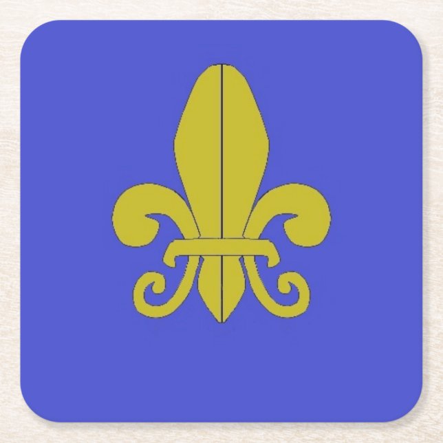 Fleur de Lys Rechteckiger Pappuntersetzer (Vorderseite)
