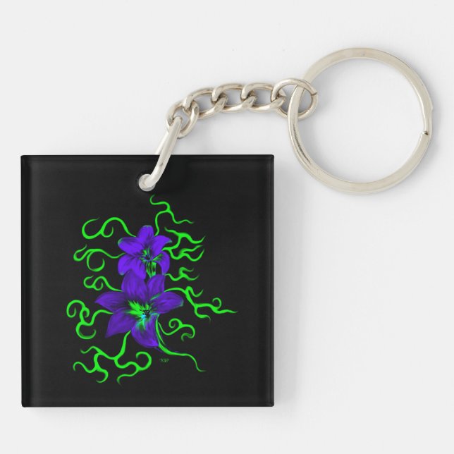 fleur de lys violet sur noir (Dos)