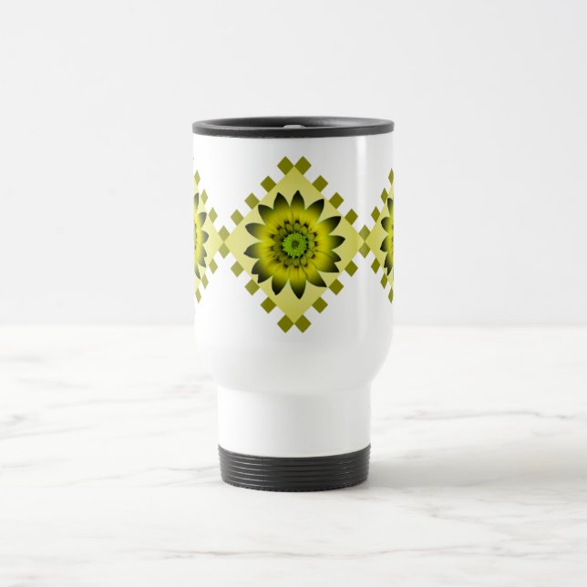 Fleur de marguerite Lime Olive, Motifs - Mug (Centre)