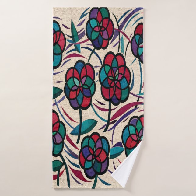 Fleur de mosaïque (Serviette de bain)