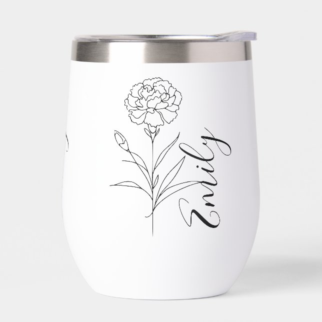 Fleur de naissance de l'oeillet de janvier personn (Gauche)