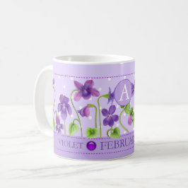 Fleur de naissance et Gem Février Mug classique