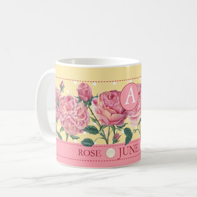 Fleur de naissance et Gem Juin Mug classique (Devant gauche)