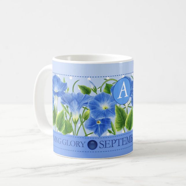 Fleur de naissance et Gem Septembre Mug classique (Devant gauche)