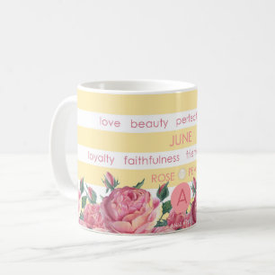 Fleur de naissance et Gem Strig Mug Juin