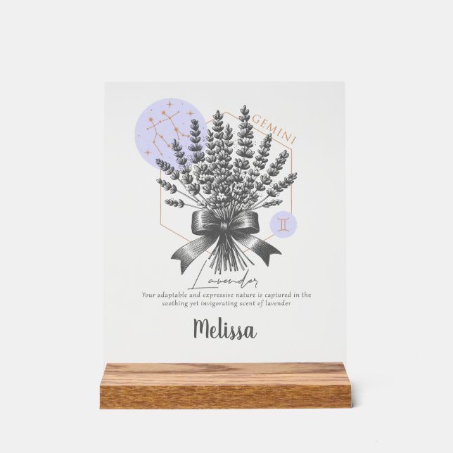 Fleur de naissance Zodiac cadeau personnalisé Gemi (Recto)