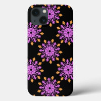 Fleur de néon rose et orange Coque-Mate coque ipho