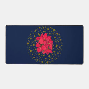 Fleur de Noël rouge, étoiles brillantes d'or sur b