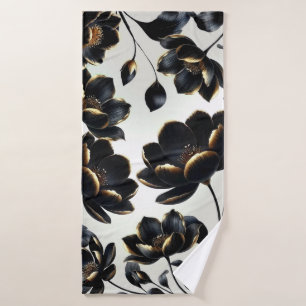 Fleur de Noir et Or Greige Élégant Sombre Humeur
