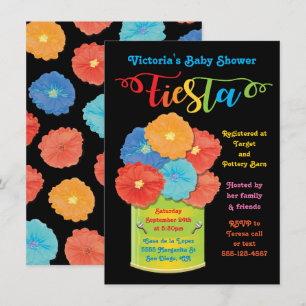 Fleur de papier Can Fiesta Baby shower Invitation